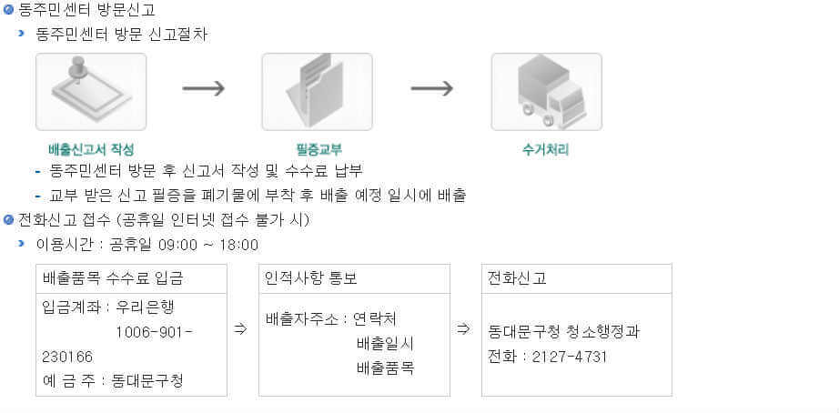 동대문 구청 폐기물스티커